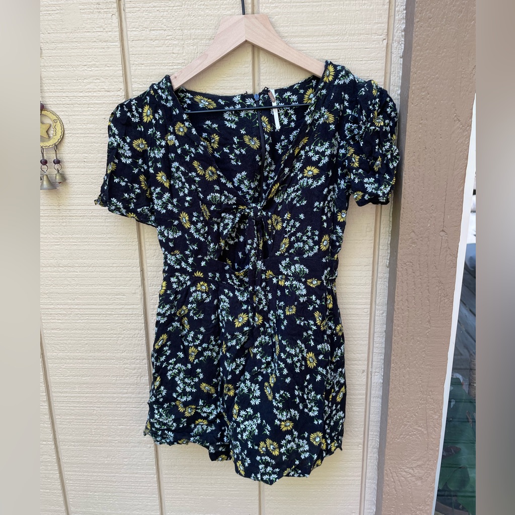 Free People Cutout Floral Romper